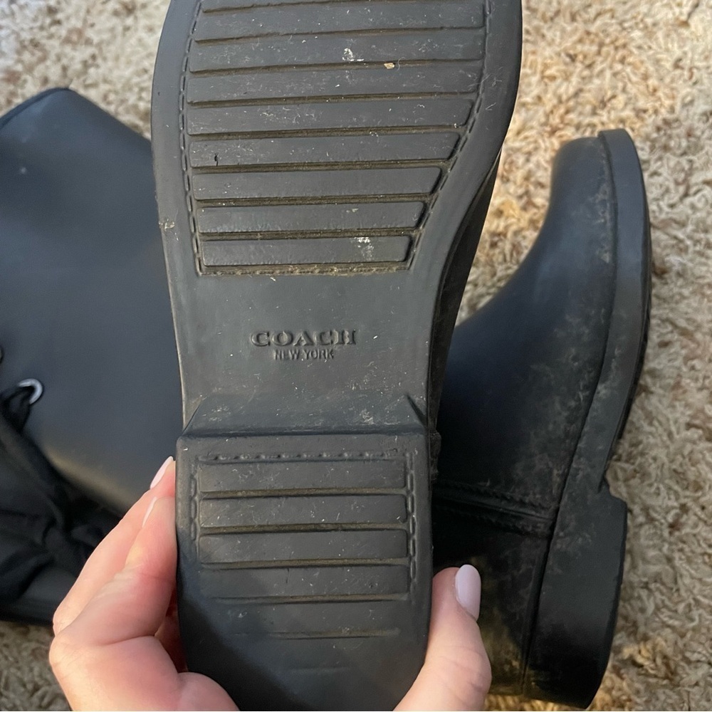Coach Black Women's Knee-High Rain Boots size 8 flawed - Picture 9 of 9